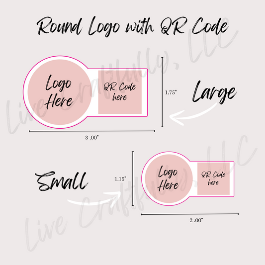 Round Logo with QR Code Packaging Stickers