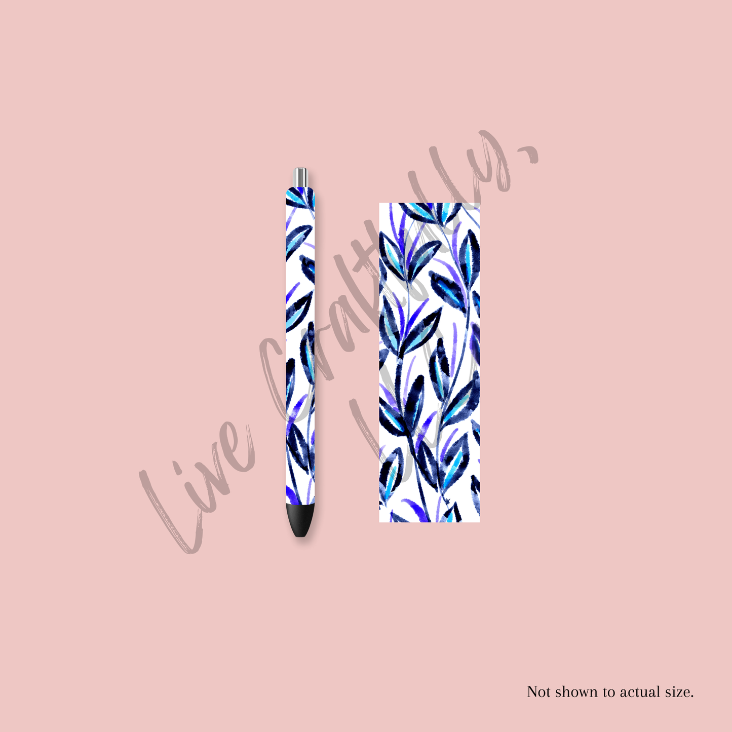 Blue Leaves Pen Wrap