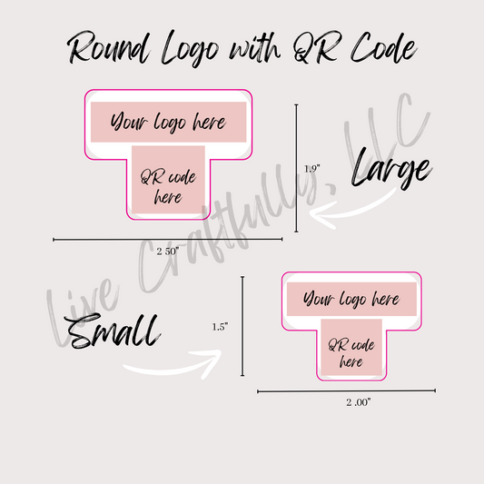 Rectangle Logo with QR Code Packaging Stickers