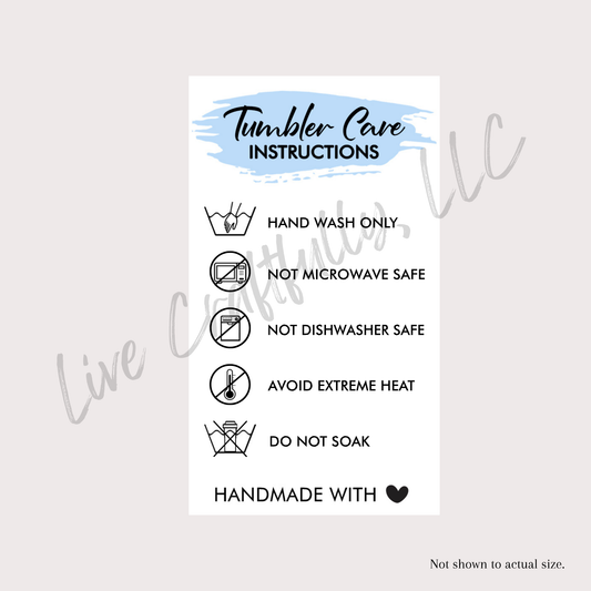 Tumbler Care Stickers (Set of 24)