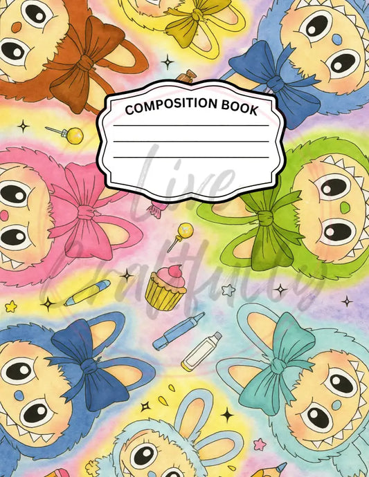 Custom Composition Notebook LBU / Black Spine Wide Rule