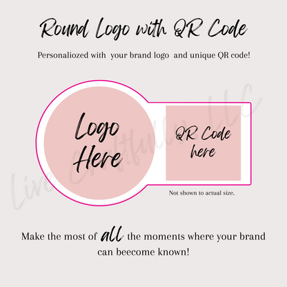 Round Logo with QR Code Packaging Stickers
