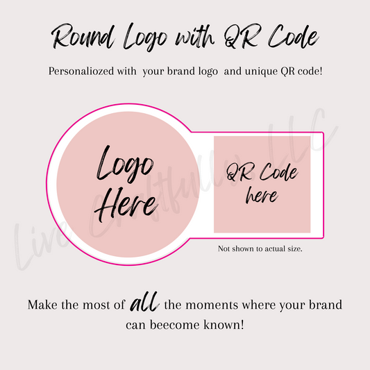 Round Logo with QR Code Packaging Stickers