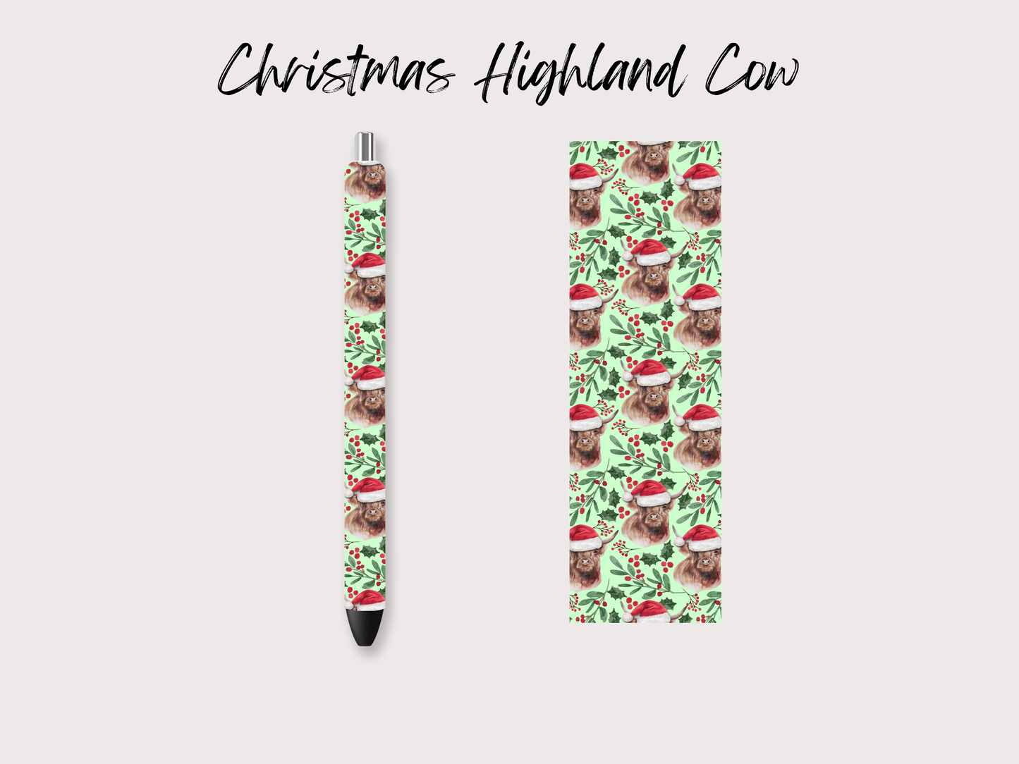 Christmas Highland Cow Pen Wrap