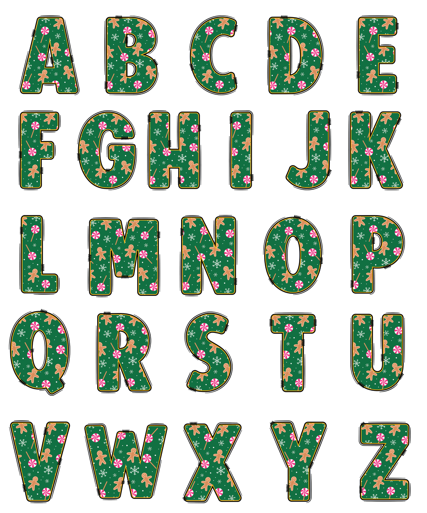 Custom Gift Tags - Green Peppermint Gingerbread