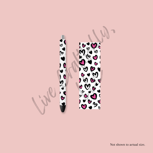 Hearts Pen Wrap