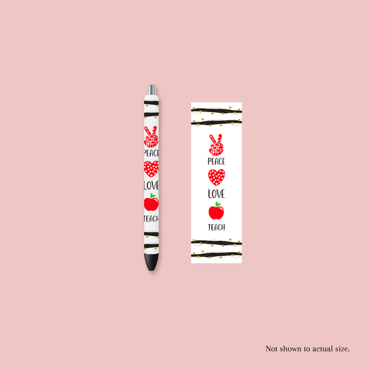 Peace Love Teach Pen Wrap