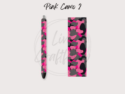 Pink Camo Pen Wraps
