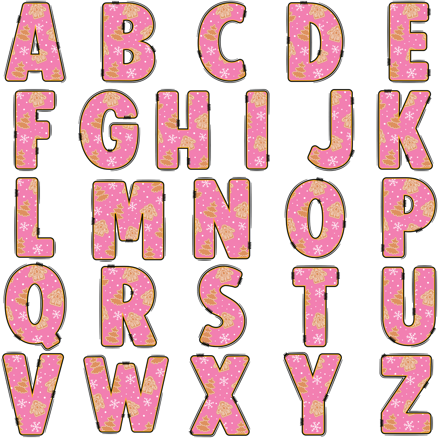 Custom Gift Tags - Pink Gingerbread