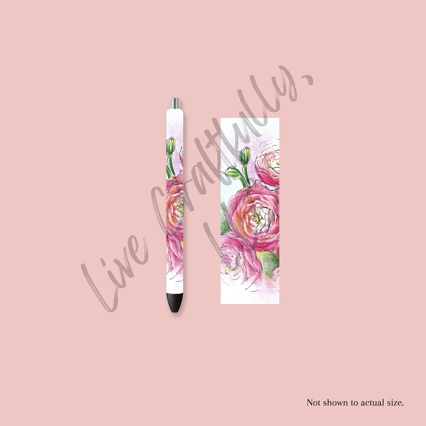 Sketched Floral Pen Wrap