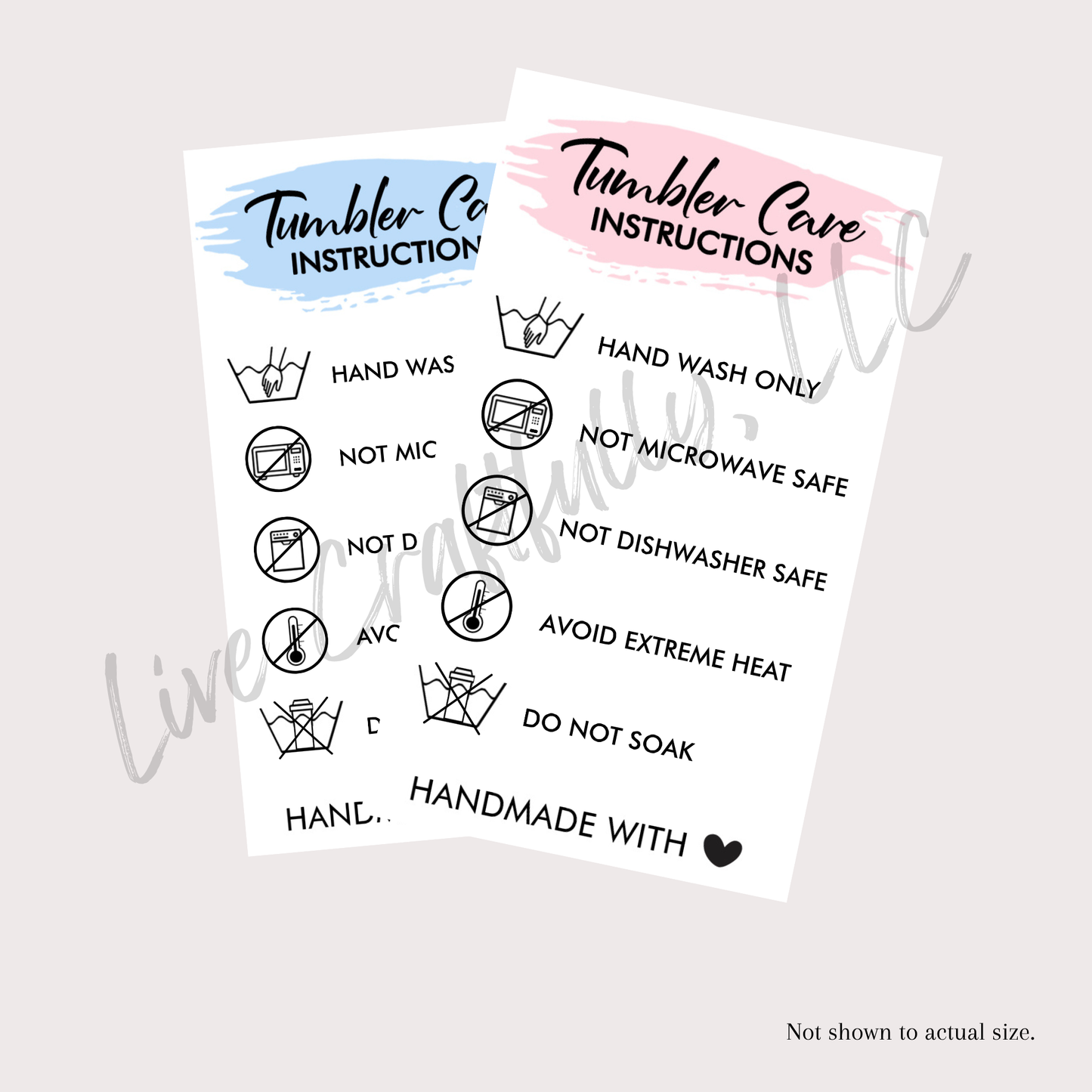 Tumbler Care Stickers (Set of 24)