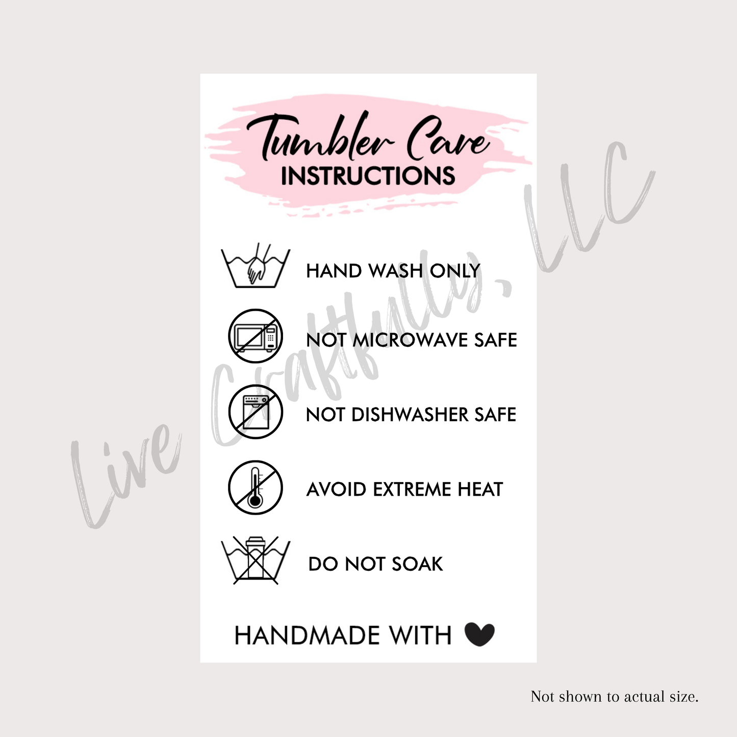 Tumbler Care Stickers (Set of 24)