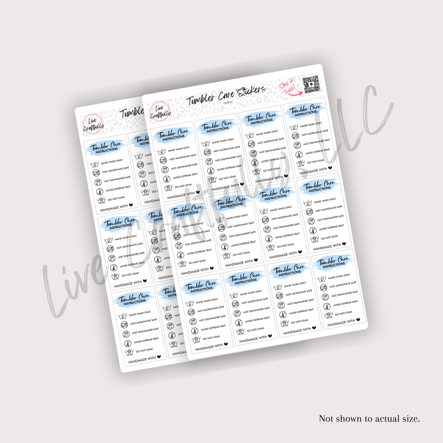 Tumbler Care Stickers (Set of 24)