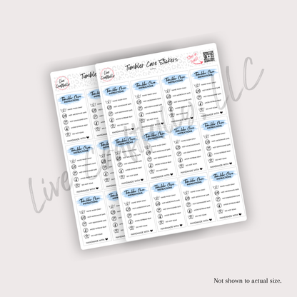 Tumbler Care Stickers (Set of 24)